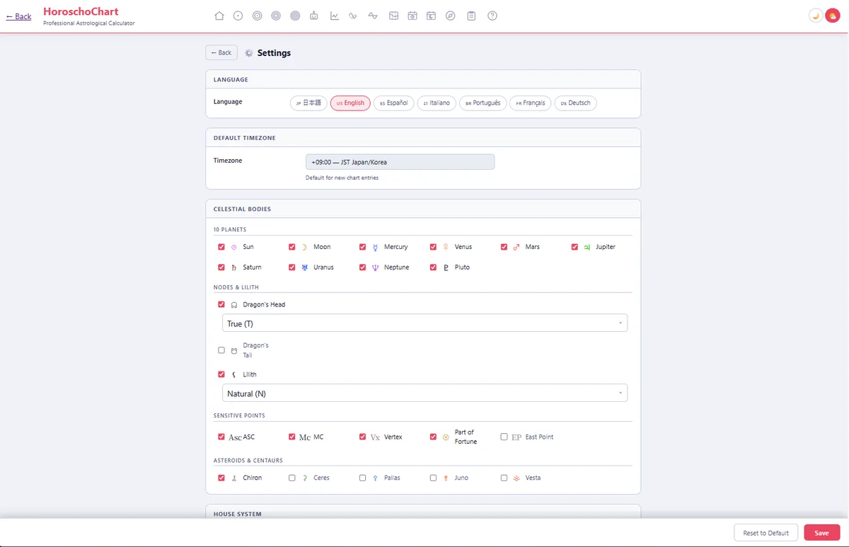 Settings tab